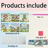 6pcs Diamond Painting Happy Birthdays Greeting Card with Envelope for Family Friends Holiday Gift Congratulations