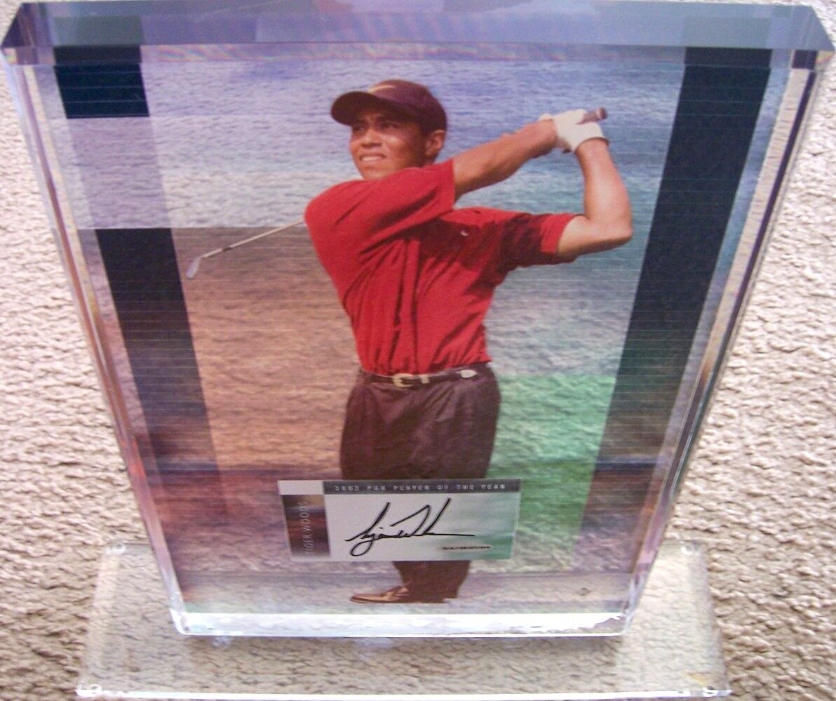 Tiger Woods signed autographed 2002 floating 8x10 golf Photo Poster painting acrylic plaque UDA