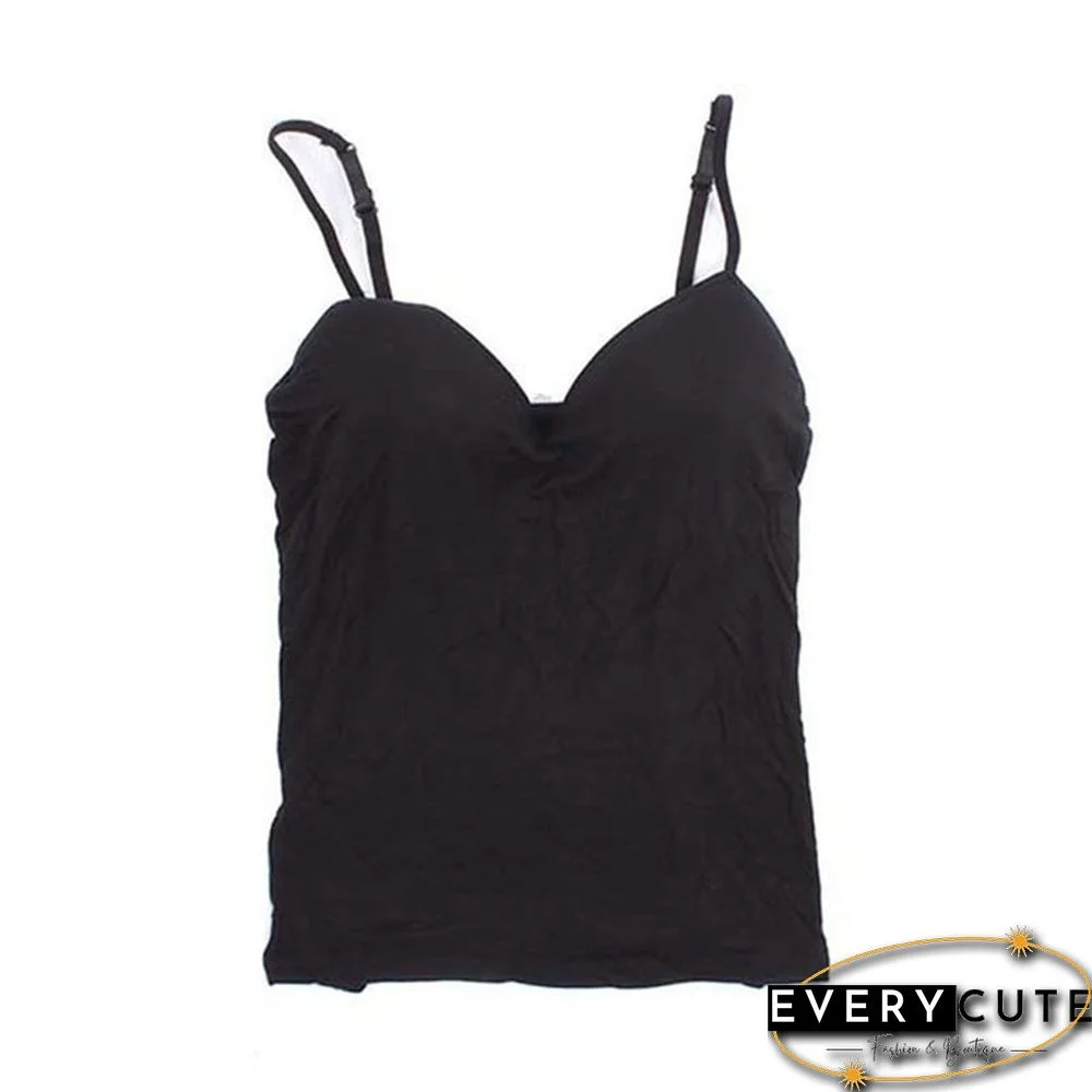 Womens Padded Bra Tops V Neck Camisole Straps Push Up Bra Vest Tank