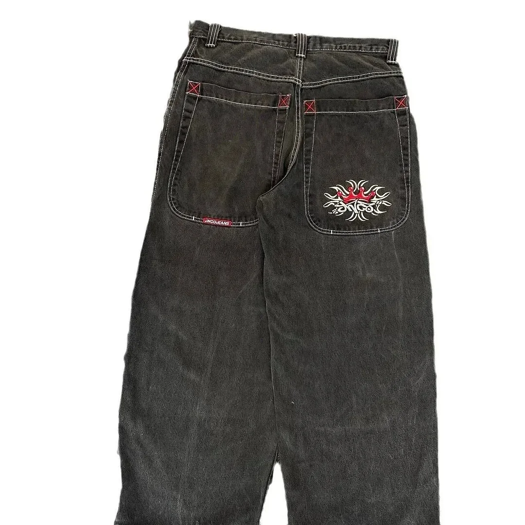 Uveng Year's Popular Style JNCO Graphics Jeans Y2K Hip-Hop Loose Jeans For Men And Women Harajuku