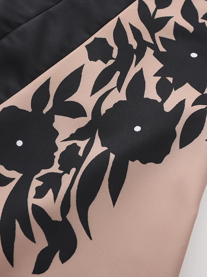 Unique Printed V-neck Short-sleeved Waist-tied Maxi Dress main image 1