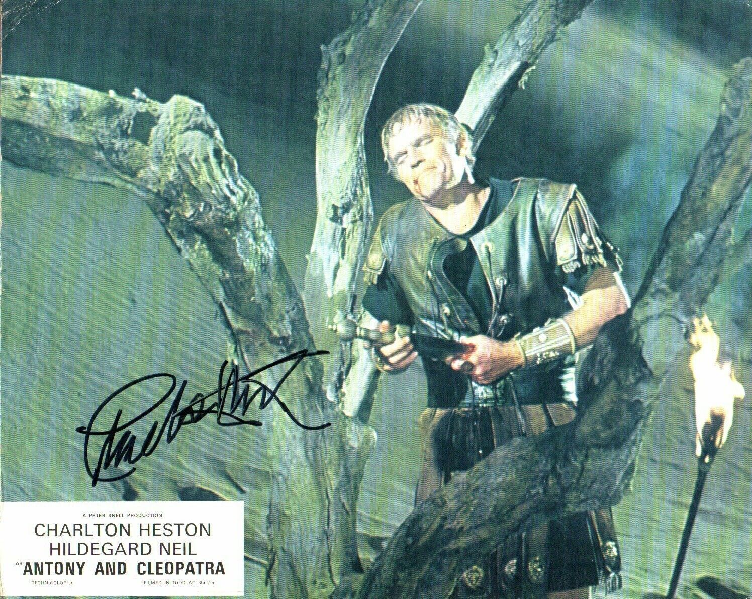 Charlton Heston Film Star  Signed 10 by 8 inches Genuine Signature Photo Poster painting