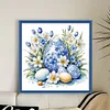 Blue And White Porcelain-Egg Flower-11CT Stamped Cross Stitch 40*40cm/15.75*15.75in