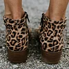 Women Spring Ankle Boots Sexy Leopard Casual Plus Size Shoes