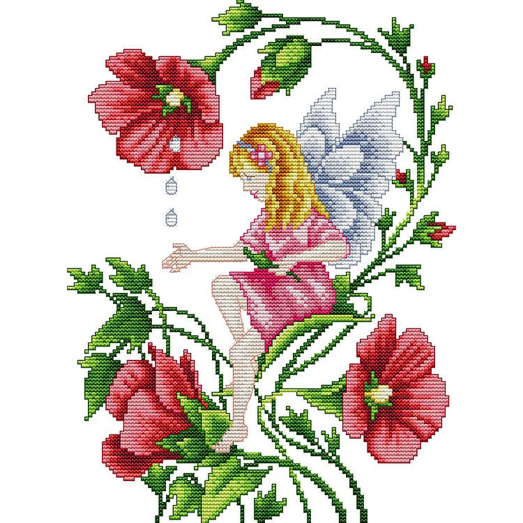 Butterfly Fairy 14CT Printed Cross Stitch Kits (27*34CM) fgoby