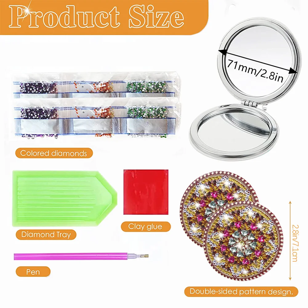 DIY Crystal Diamond Mirror Portable Datura Art Craft Set for Girl