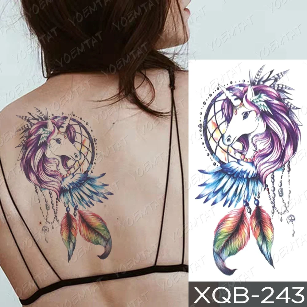 Waterproof Temporary Tattoo Sticker Rose Snake Flower Tattoos Lace Tiger Dragon Body Art Arm Fake Sleeve Tatoo Women