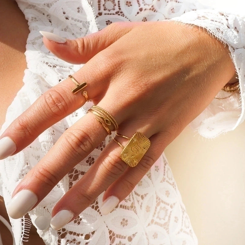 Commute Round 304 Stainless Steel Titanium Steel Plating Rings