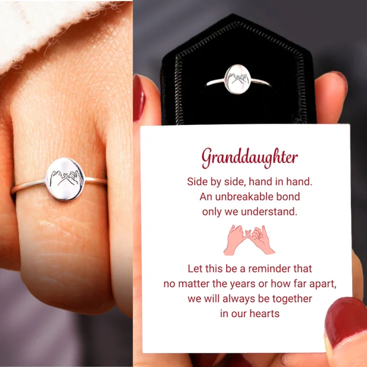 To My Granddaughter Pinky Promise Ring Graduation Birthday Gift