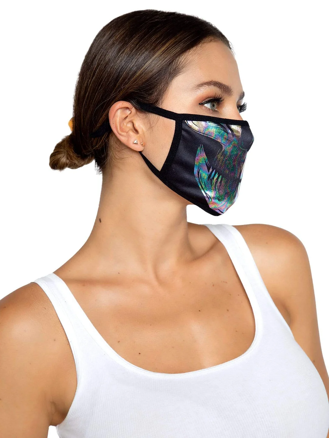 Iridescent Foil Skull Face Mask
