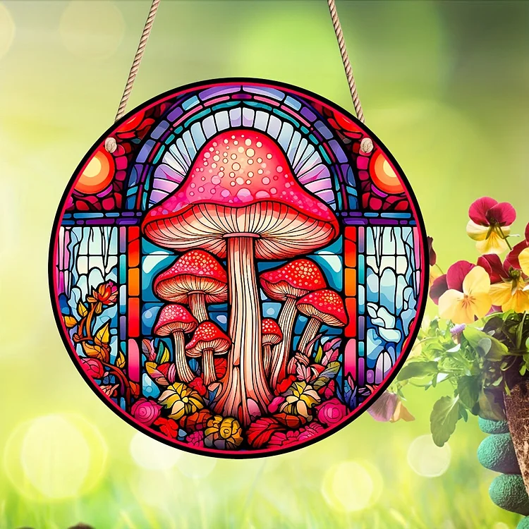 Mushroom - Suncatcher Hanging Ornament WH017