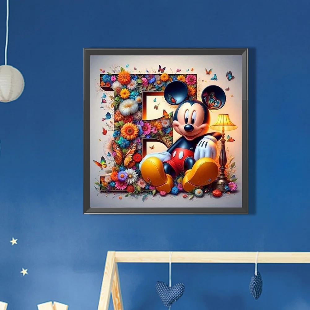 Partial AB Diamond Painting - Full Round Drill - Mickey Minnie Letters(Canvas|35*35cm)