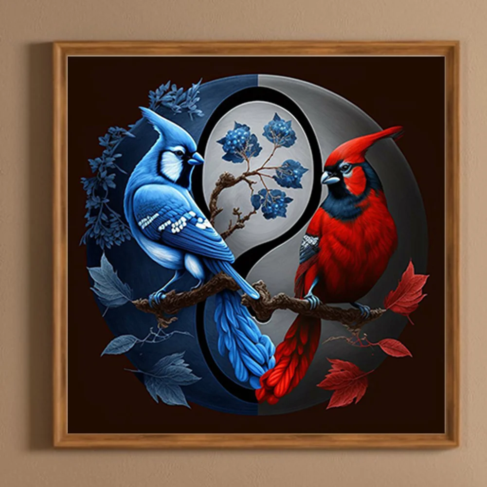 5D DIY Full Round Drill Diamond Painting Yin Yang Symbol Bird Decoration (B6403)