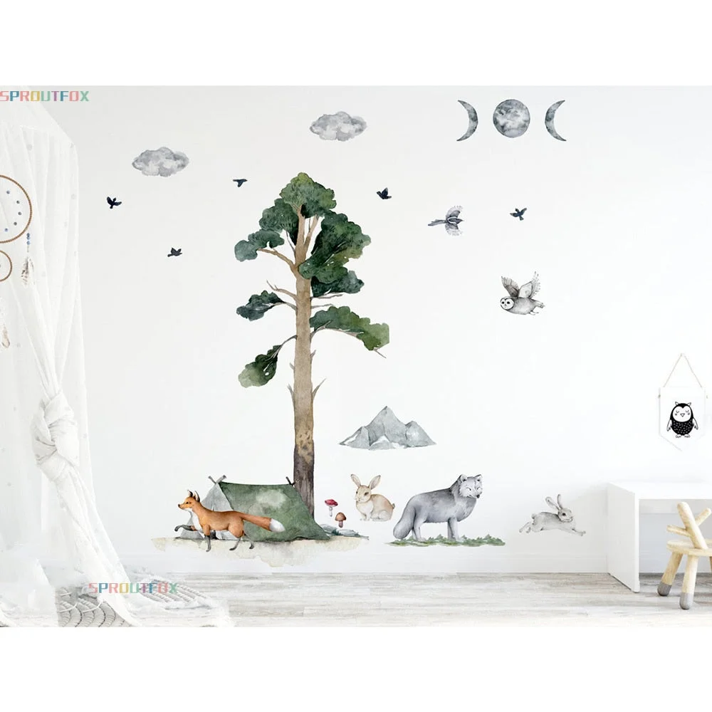 Large Forest Wall Stickers Home Decor Living Room Decoration Wall Stickers Bedroom Stickers For Wall Decoration