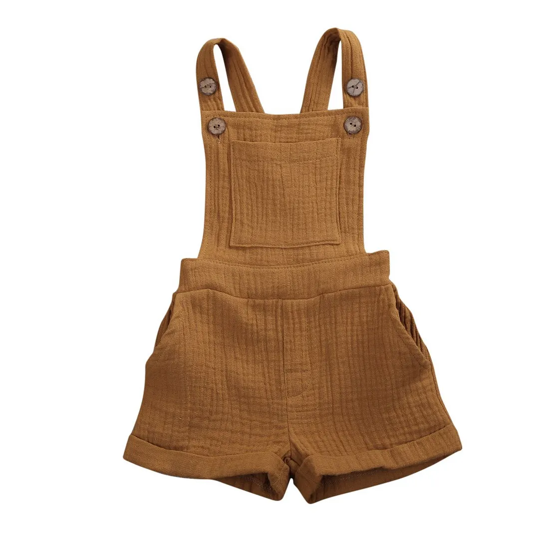 Infant Baby Toddler Bib Romper Unisex Boys Girls Bib Overall Solid Color Suspender Pants