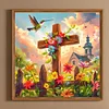 Diamond Painting-DIY Full Round Drill Flower Cross