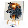 (US Only)Paint By Numbers Kit On Canvas DIY Oil Art Wolf Picture Home Decor40x40cm
