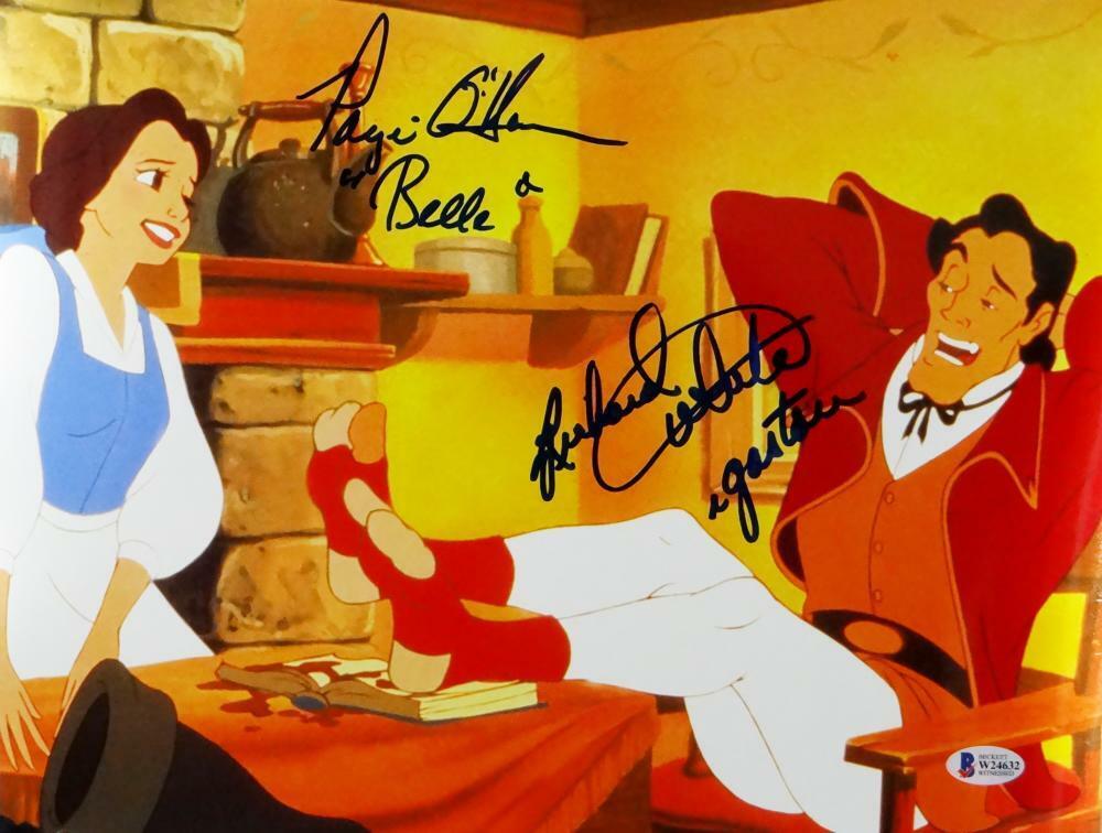 Richard White/Paige O'Hara Signed Gaston & Belle 11x14 Photo Poster painting- Beckett Auth *Blue