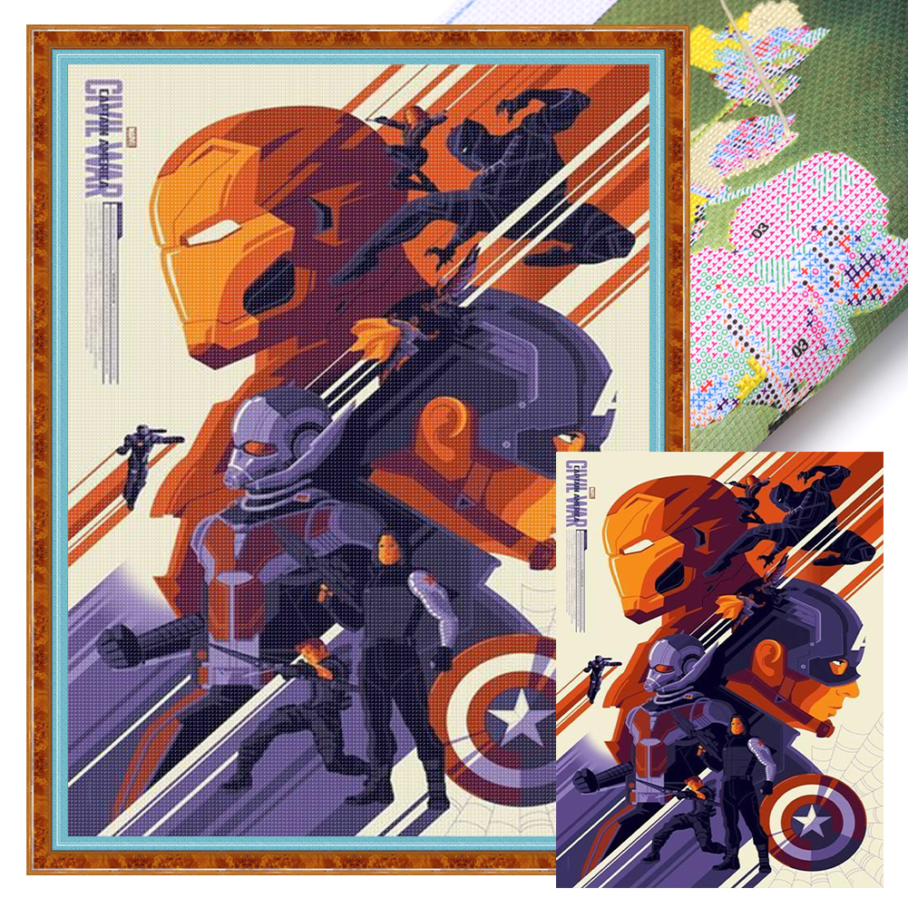 Movie Characters Full 11CT Pre-stamped Canvas(40*56cm) Cross Stitch