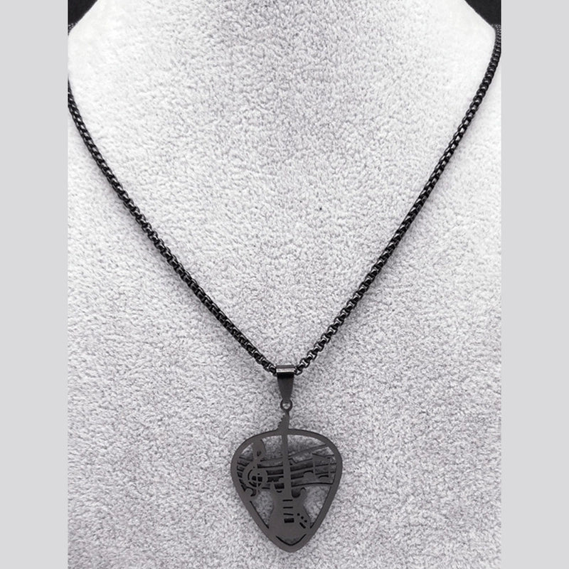 Jewelry Casual Minimalist Guitar Notes Titanium Steel Hollow Out Stainless Steel Necklaces