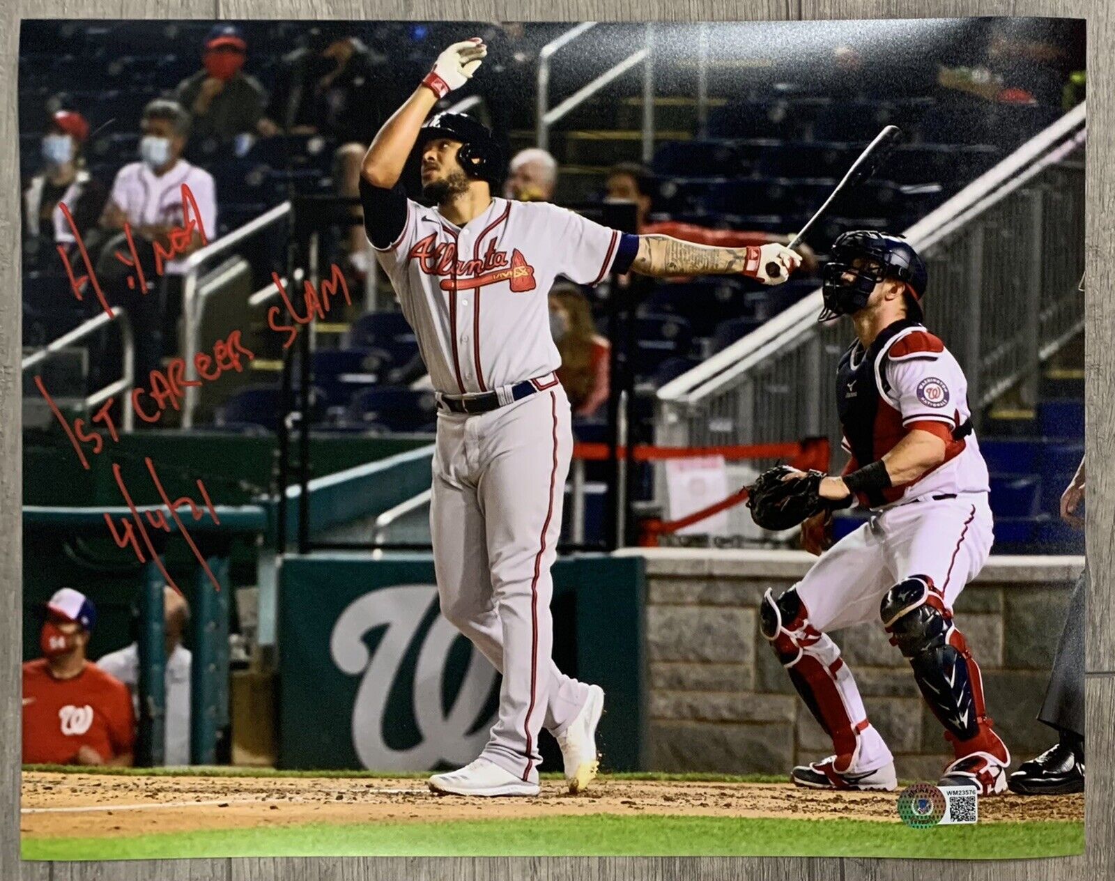 Huascar Ynoa signed autographed 11 X 14 Photo Poster painting beckett coa witness braves atlanta