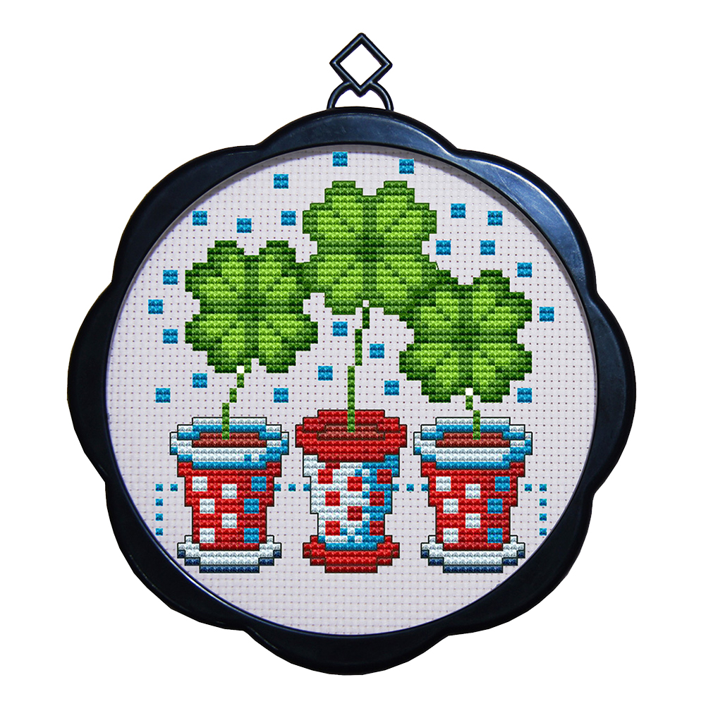 

Flower Grass - 11CT Stamped Cross Stitch - 17*17CM (With Frame), 501 Original