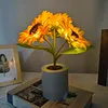 A sparkling sunflower lamp a twinkling sunflower tree three-color lighting realistic 3D design USB c