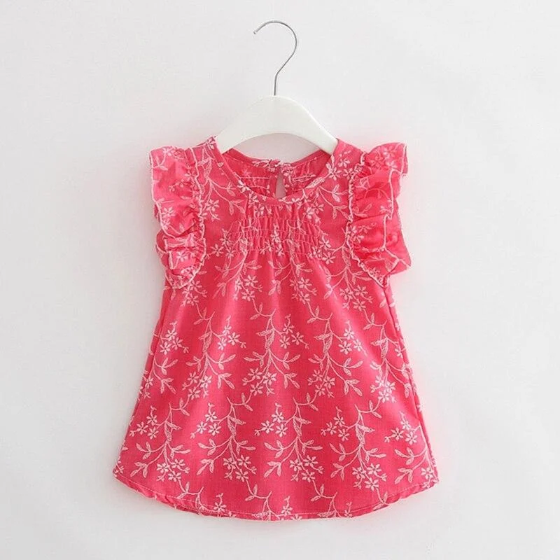 Toddler Baby Summer Dress Kids Girls Sleeveless Princess Dress Cotton Printed Children Clothes Casual Soft Girl Dress