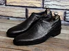 New Handmade Men's Brown Crocodile Textured Leather Lace Up Stylish Dress & Formal Wear Shoes