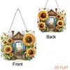 DIY Sunflower House Diamond Painting Pendant (Double-Sided)