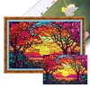 Stained Glass-Full Embroidery 3 Strands 11CT Stamped Cross Stitch-60*40CM-Large Size