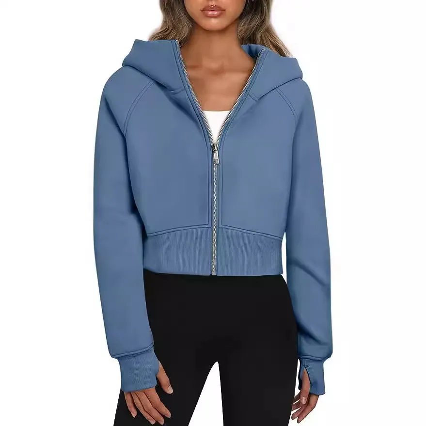 Nigikala Nigikala Korean Version Of The Autumn And Winter 2025 Version Of The Fashion Hooded Pocket Zipper Plus Velvet Jacket