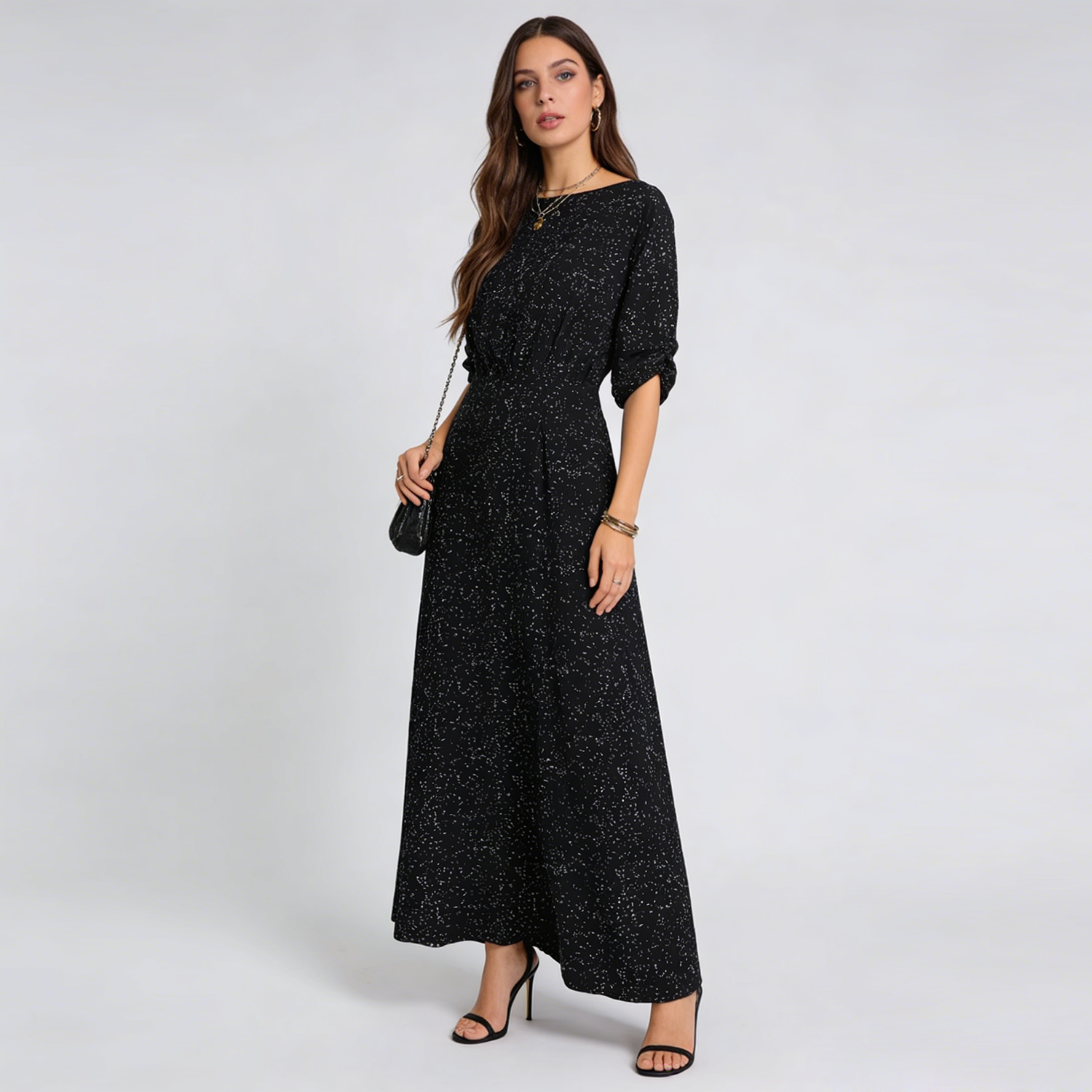 Silk Dress Off-Shoulder Maxi Style REAL SILK LIFE