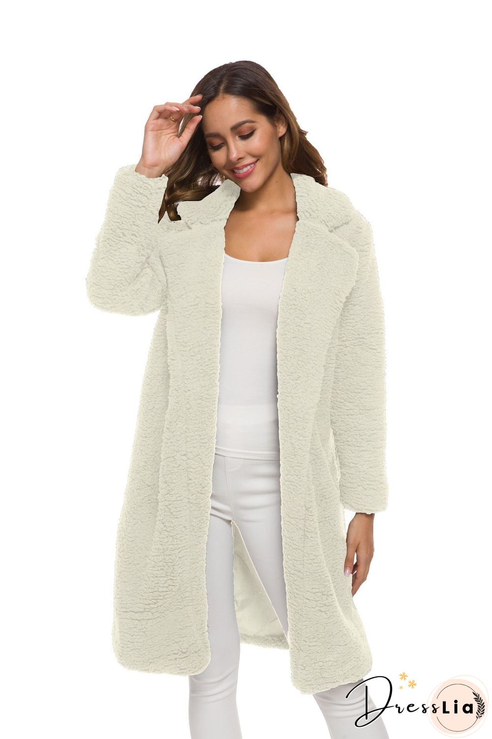 Soft Faux Lambelwool Loose Long Coat