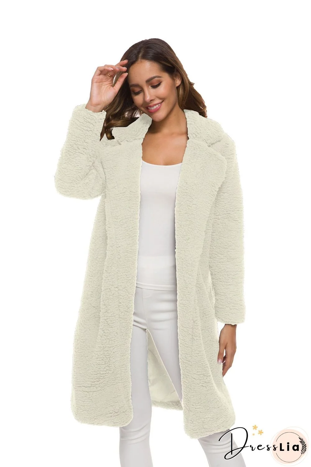 Soft Faux Lambelwool Loose Long Coat