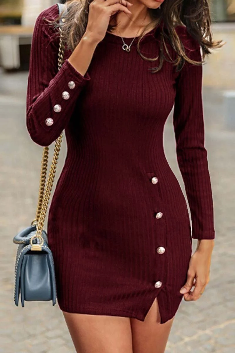 Sexy Button Dress（3 colors）