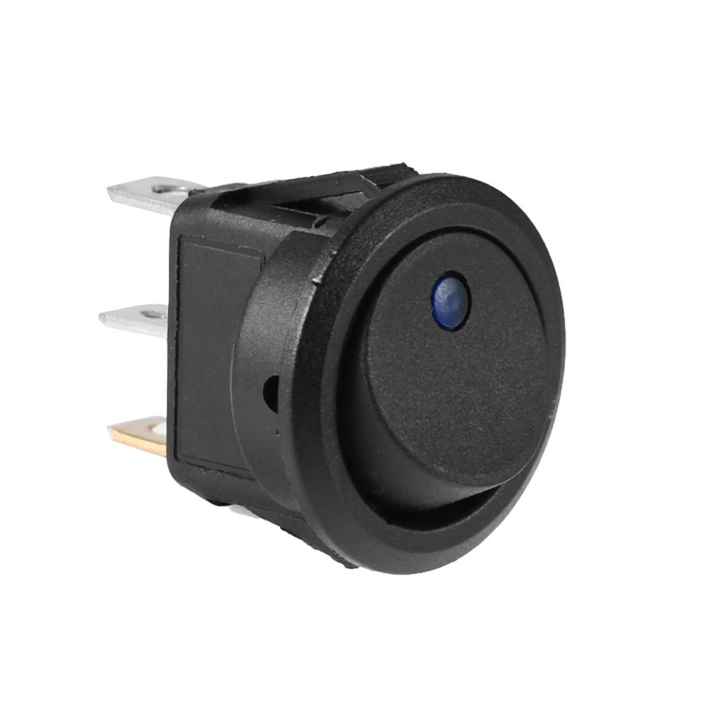 

20A 12V 3 Pin Car Auto Boat On Off Round Dot LED Rocker Toggle Switch(Blue), 501 Original