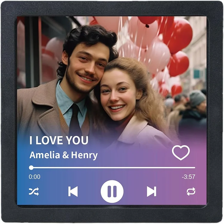 Customized Your Own Photo & Music Fridge Magnet, Personalized Songs Blue Fridge Magnets Can Adjust Volume, Birthday Anniversary Home Décor for Husband