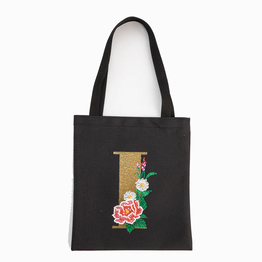 DIY Diamonds Painting Handbag Linen Shopping Bag Portable Fashion for Work