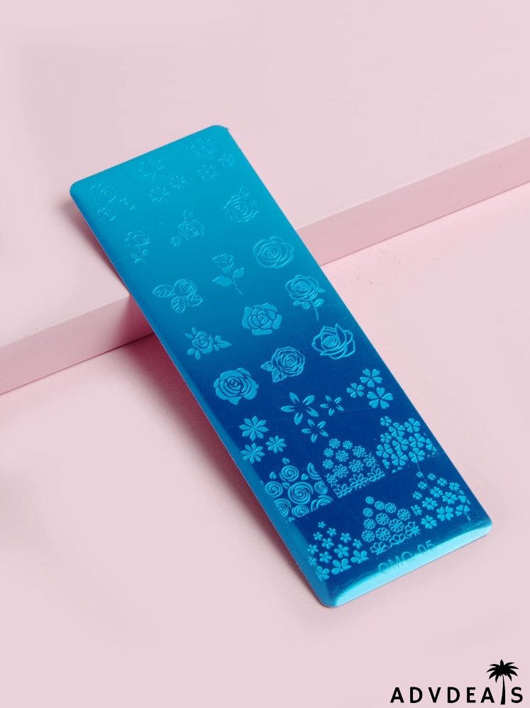 Flower Pattern Nail Art Template Plate