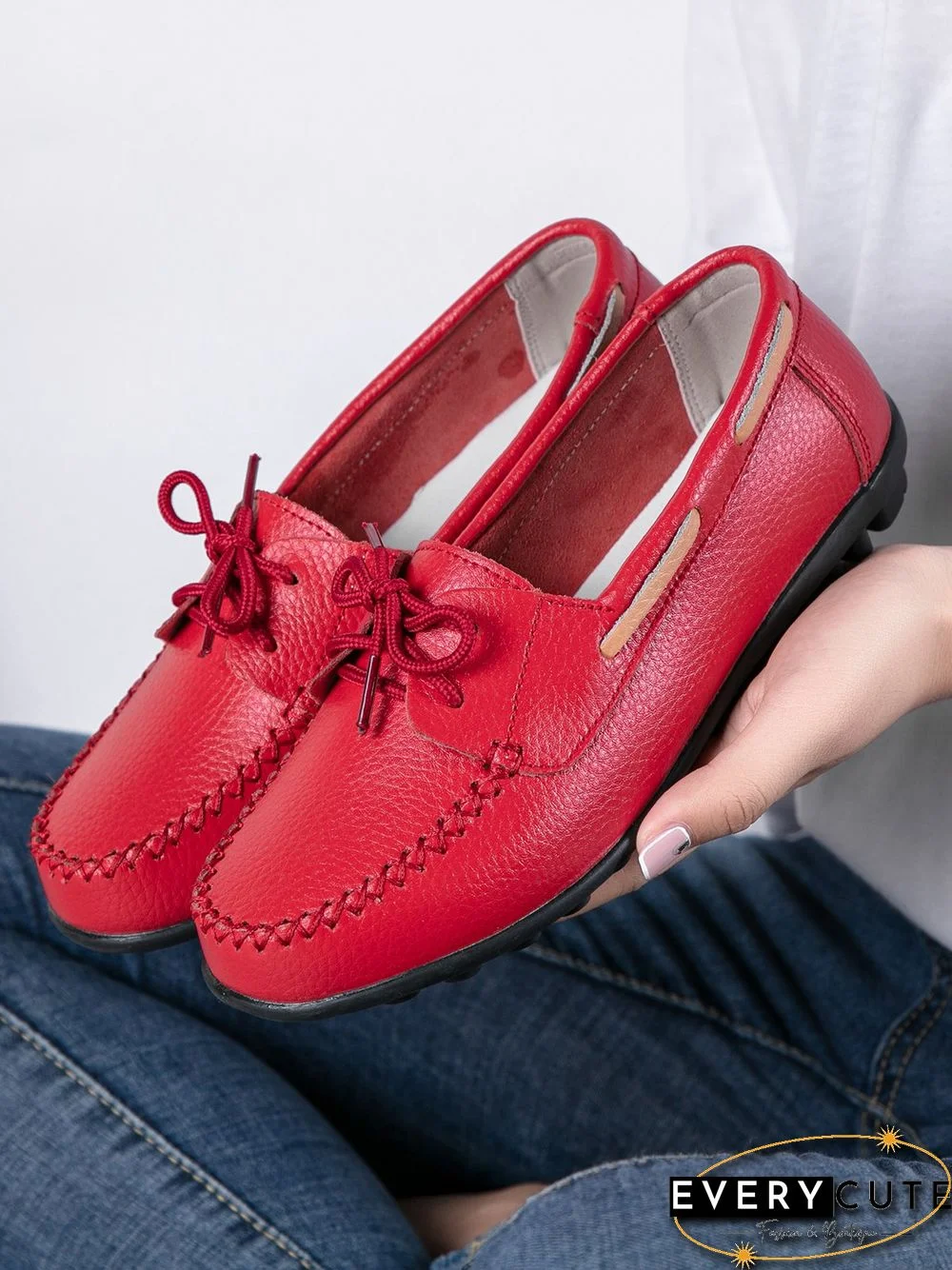 Retro Casual Simple Lace-up Flat Shoes