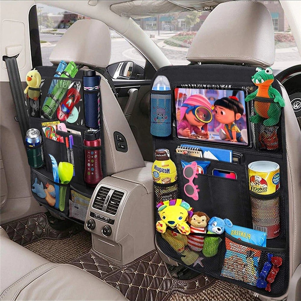 Car Backseat Organizer With Touch Screen Tablet