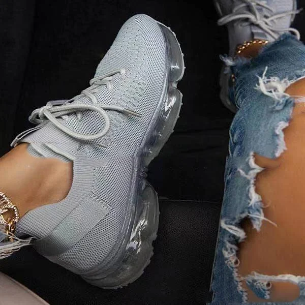 Women Breathable Sneakers 2021 Spring New Color Matching Mesh Lace Up Ladies Casual Shoes Outdoor Flat Sport Vulcanized Shoes