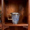 999 Silver National Trend Cultural and Creative Silver Gilded Black Bird Tea Cup/Water Cup