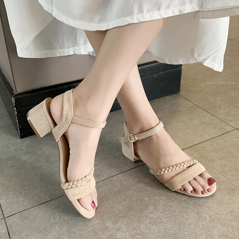 Woherb Woherb 2023 New Female Summer Fairy With Web Celebrity Roman Shoes With A Skirt-Outfit Ideas