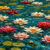 Lotus-11CT Stamped Cross Stitch 40*70cm/15.75*27.56in(Big Size)