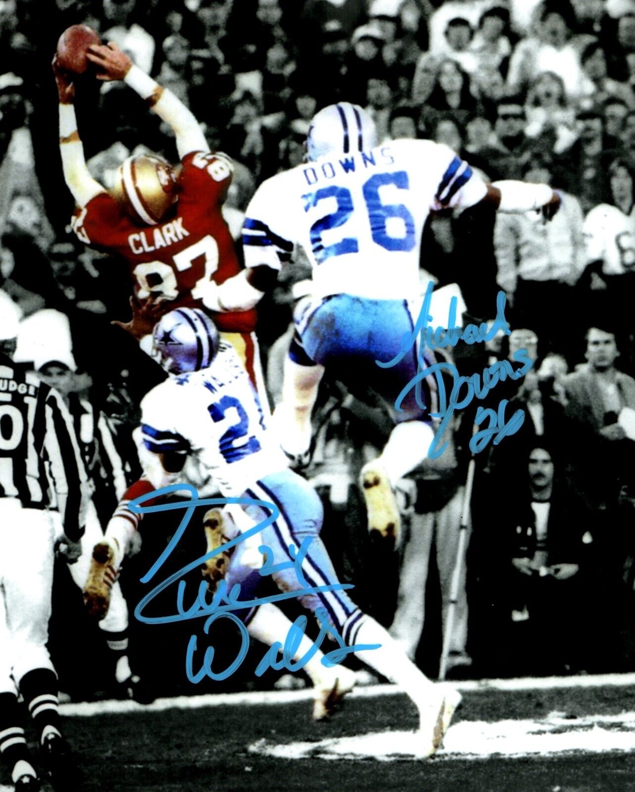 Everson Walls an Michael Downs autographed signed NFL Dallas Cowboys 8x10 Photo Poster painting