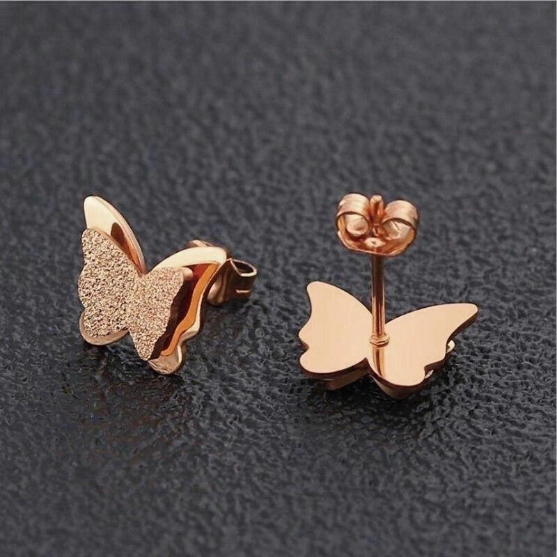 1 Pair Minimalist Butterfly Plating Copper Ear Studs