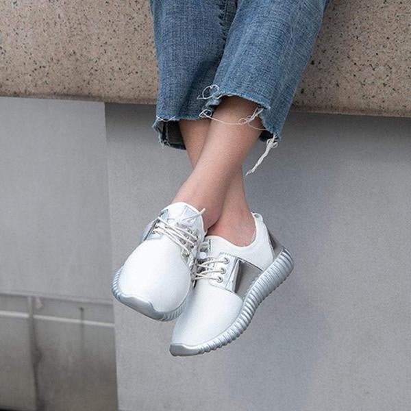  Women Couple Style Mesh Simple Lace-Up Sneakers