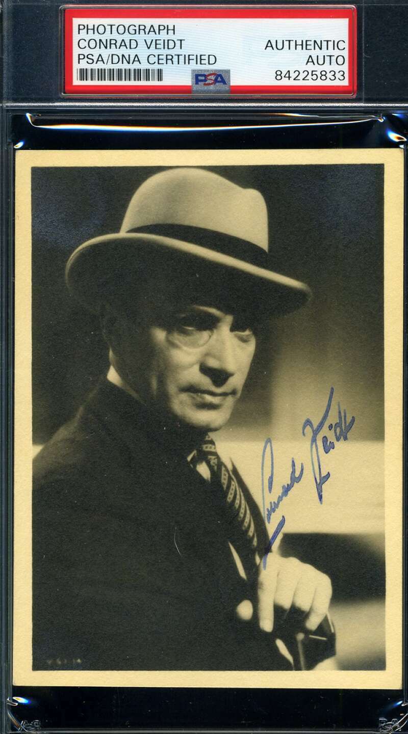 Conrad Veidt PSA DNA Coa Signed Vintage Photo Poster painting Casablanca Autograph